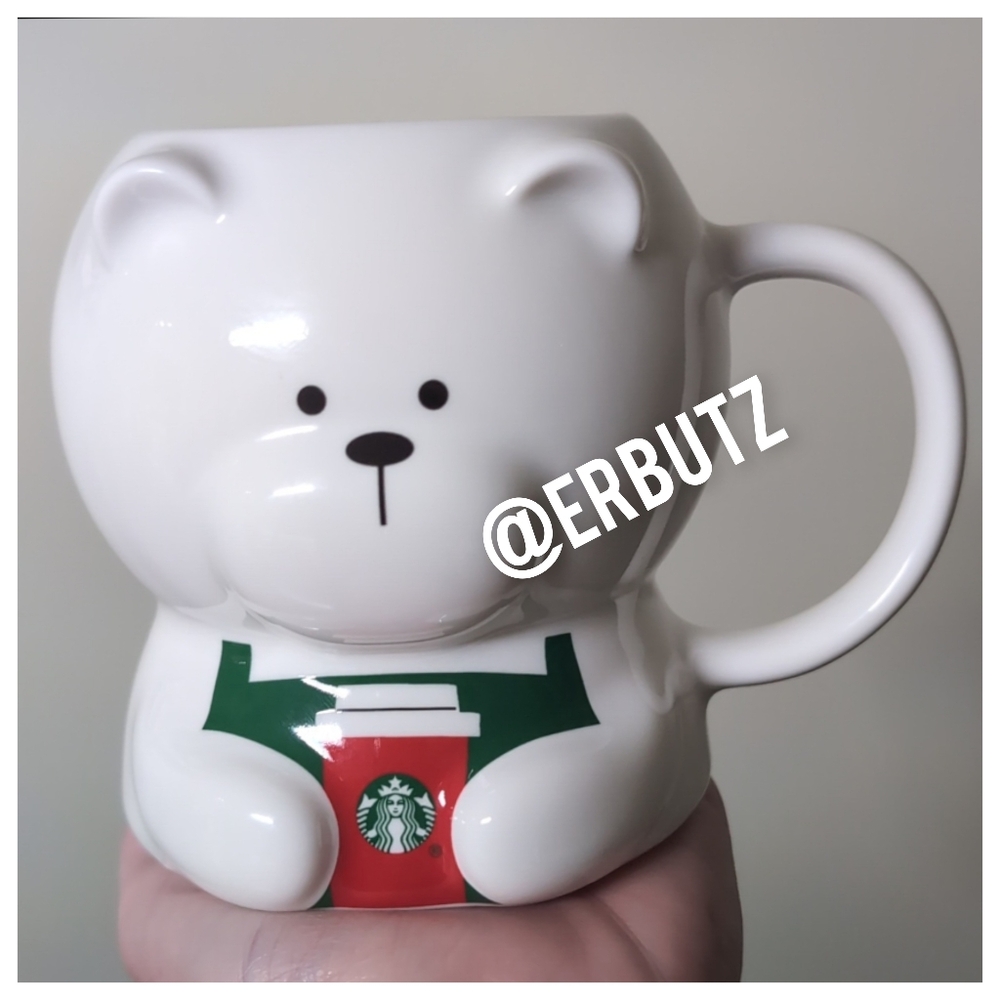 Viral 🎥 Starbucks White Bearista Bear Mug with SB Logo, 2025 Holiday Collection